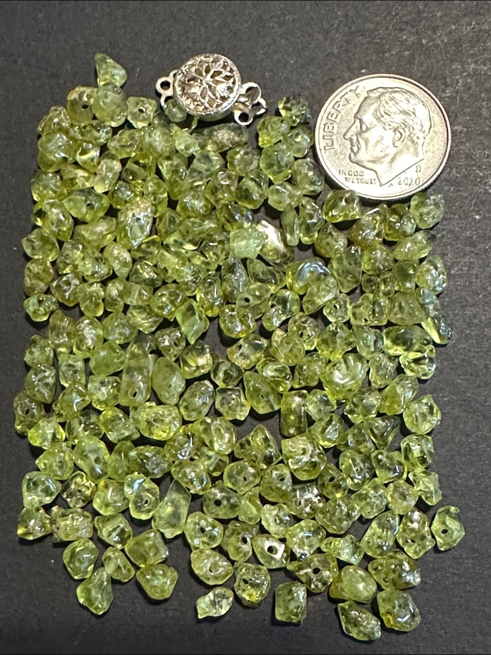 3.  Peridot Chips & Silver Tone Box Clasp - Picture 7 of 7